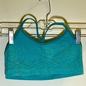 Teal Reebok junior sports bra